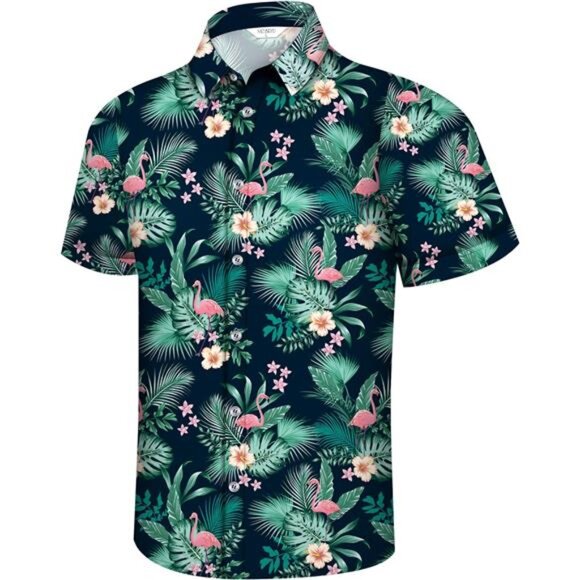 Hawaiian Shirt Beach Shirts Summer Button Down Short Sleeve Tropical for Men - Picture 6 of 6